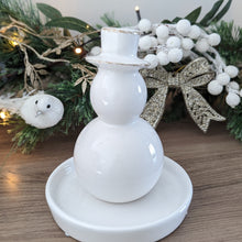 Load image into Gallery viewer, Snowman with gold trim top hat
